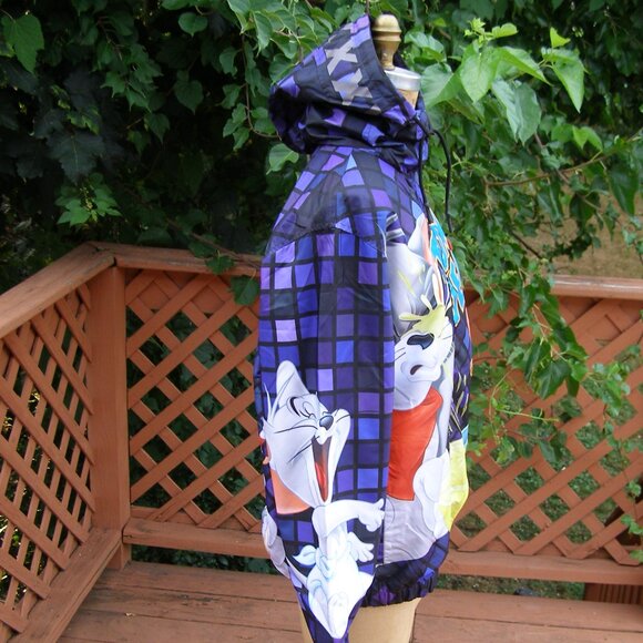 NWT size M MENS Tom and Jerry Windbreaker Jacket All Over Print - Picture 4 of 12